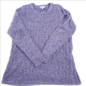 Kim Rogers Sweater Women's Knit Purple Crew Neck Long Sleeve 1x